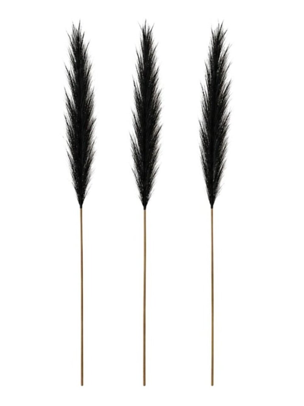 Black Pampas Grass Decor Set of 3 Faux Pampas Stems Gothic Decor Dark Academia H